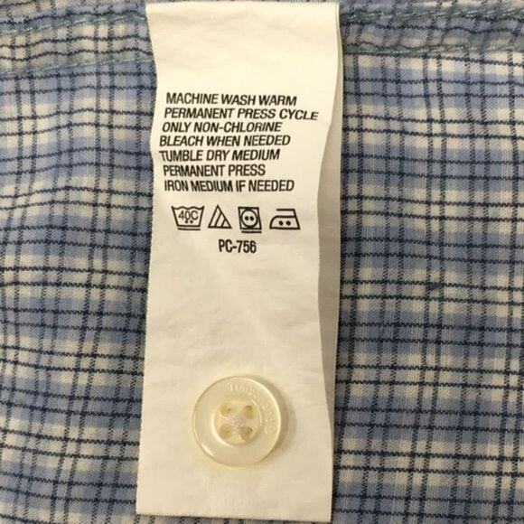 Timberland Blue and White Plaid Shirt Size Large - Picture 7 of 8